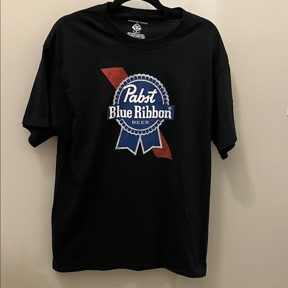 Pabst Blue Ribbon Beer Tee Shirt American Needle Size Large Black - Picture 1 of 5